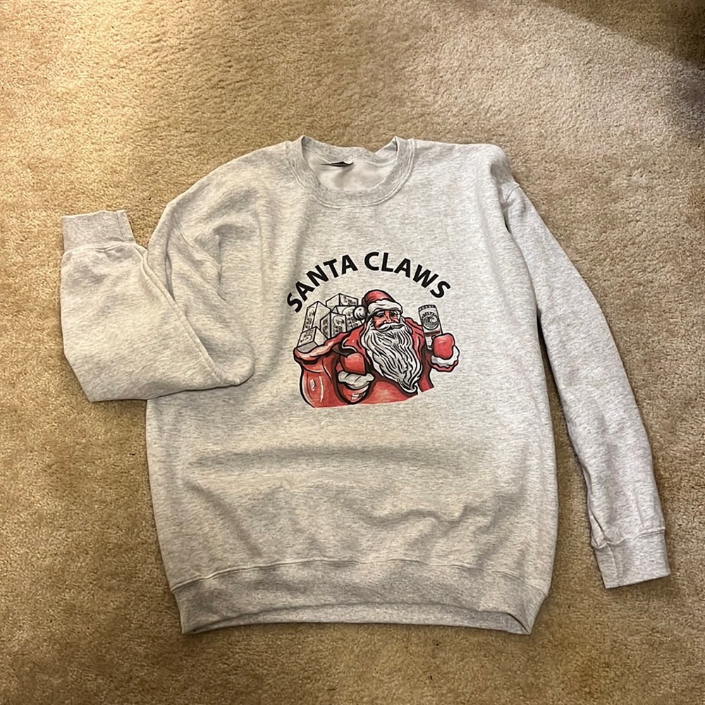 “Santa Claws” pullover jacket, size large.